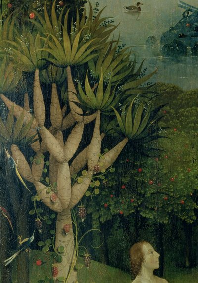 Der Baum der Erkenntnis von Gut und Böse, Detail vom rechten Panel des Gartens der Lüste, ca. 1500 von Hieronymus Bosch